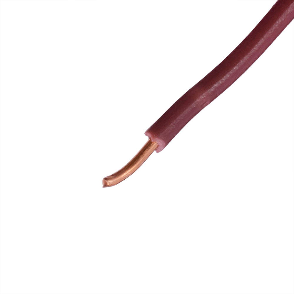 Провід одножильний 0.75mm² (19AWG/D0.80мм, мідь, PVC), коричневий