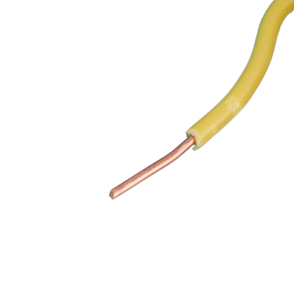 Провід одножильний 0.75mm² (19AWG/D0.80мм, мідь, PVC), жовто-зелений