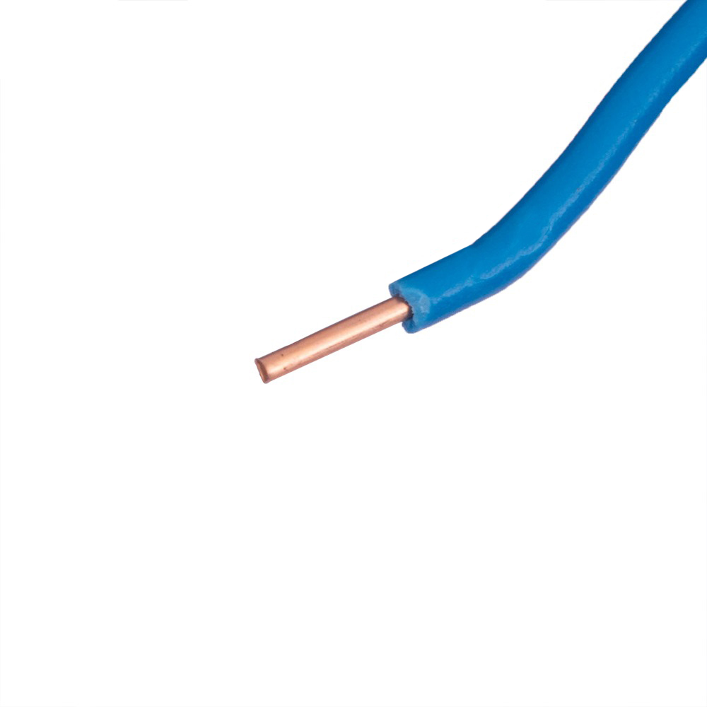Провід одножильний 0.75mm² (19AWG/D0.80мм, мідь, PVC), синій
