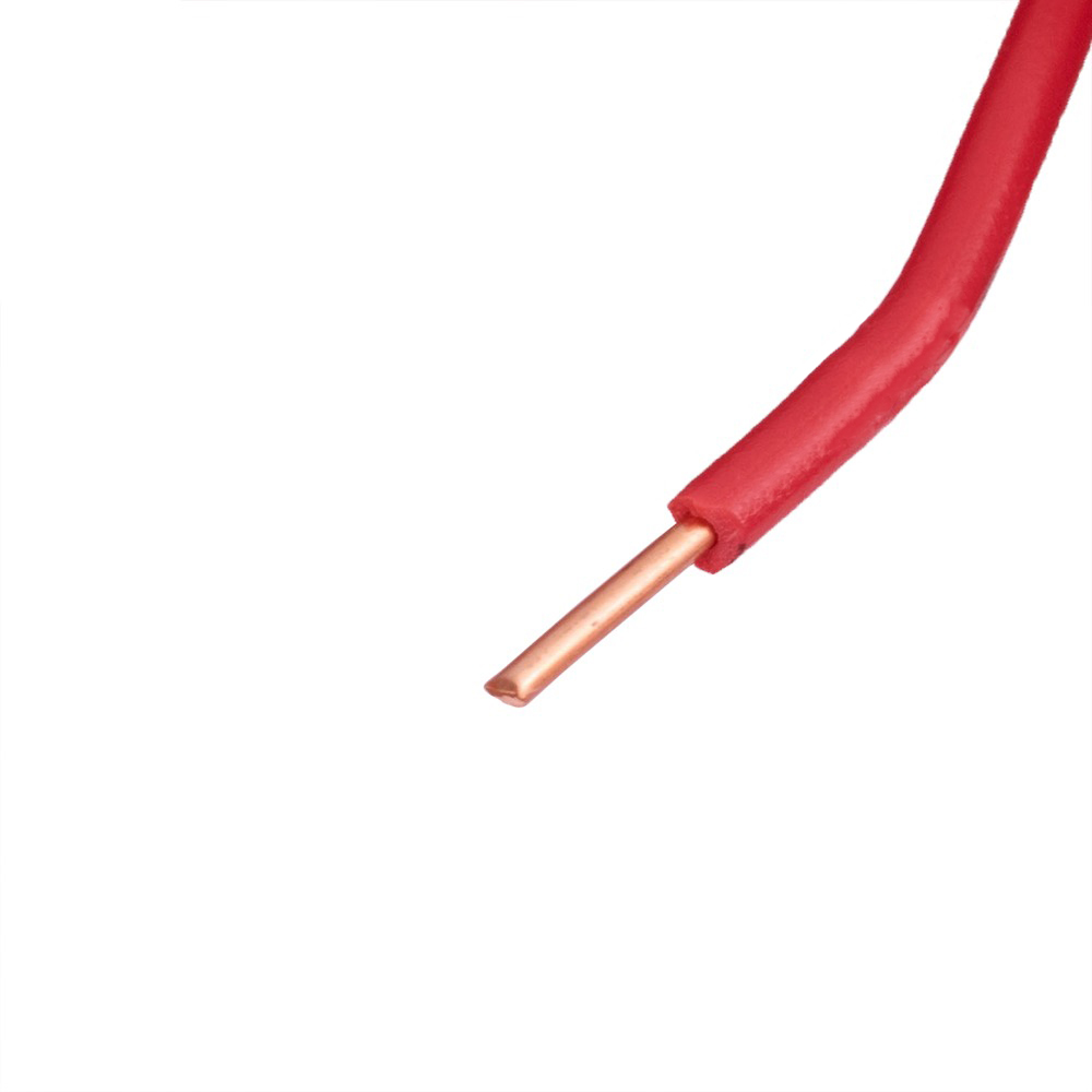 Провід одножильний 0.75mm² (19AWG/D0.80мм, мідь, PVC), червоний