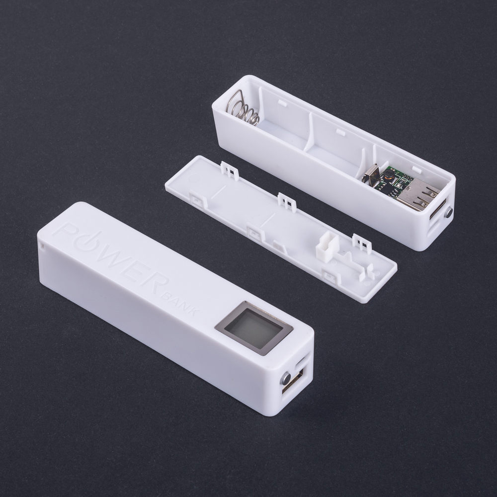 Корпус 1x18650 із USB та індикацією заряду, білий