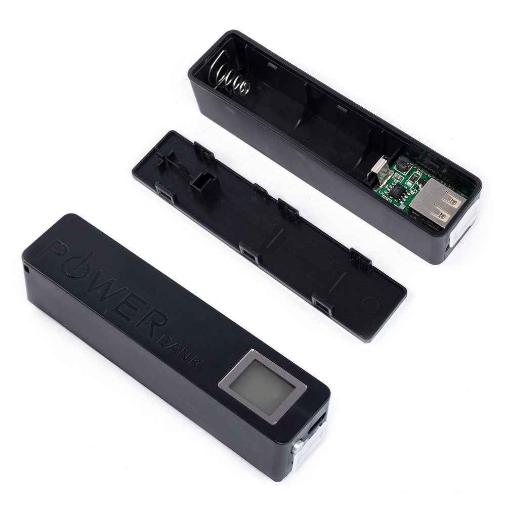 Корпус 1x18650 із USB та індикацією заряду, чорний