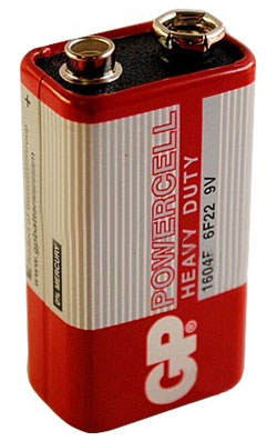 Батарейка "Крона" сольова 9V 1шт. GP Batteries 1604E-S1. 6F22