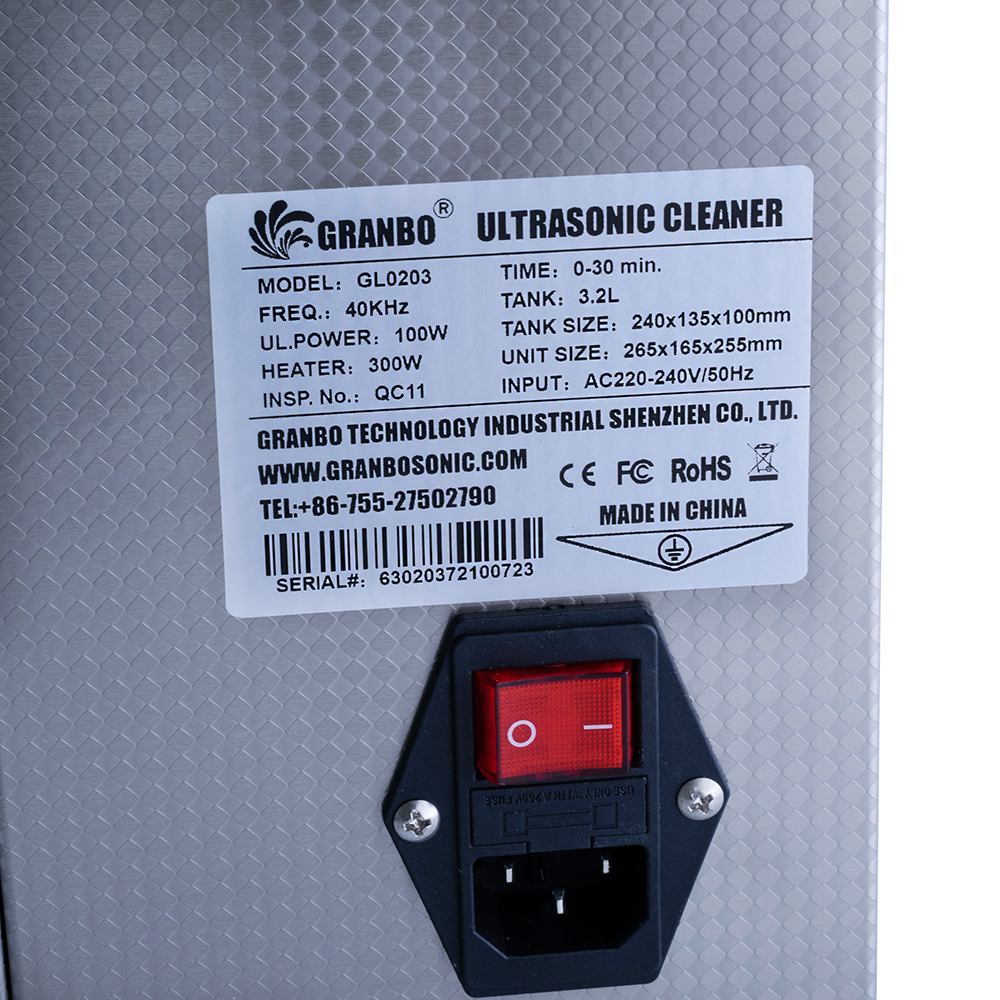 Ультразвуковий очищувач-ванна 3,2л 100Вт / 40кГц з підігрівом 150Вт (GL0203 – Granbo)