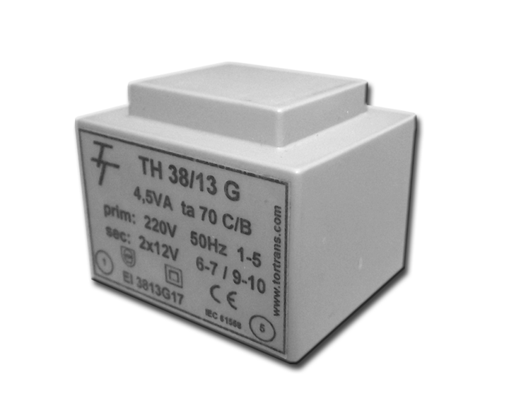 Трансформатор залитий 5VA, 18 V, TH38/13G 18V (код EI 3813G 09) Тортранс
