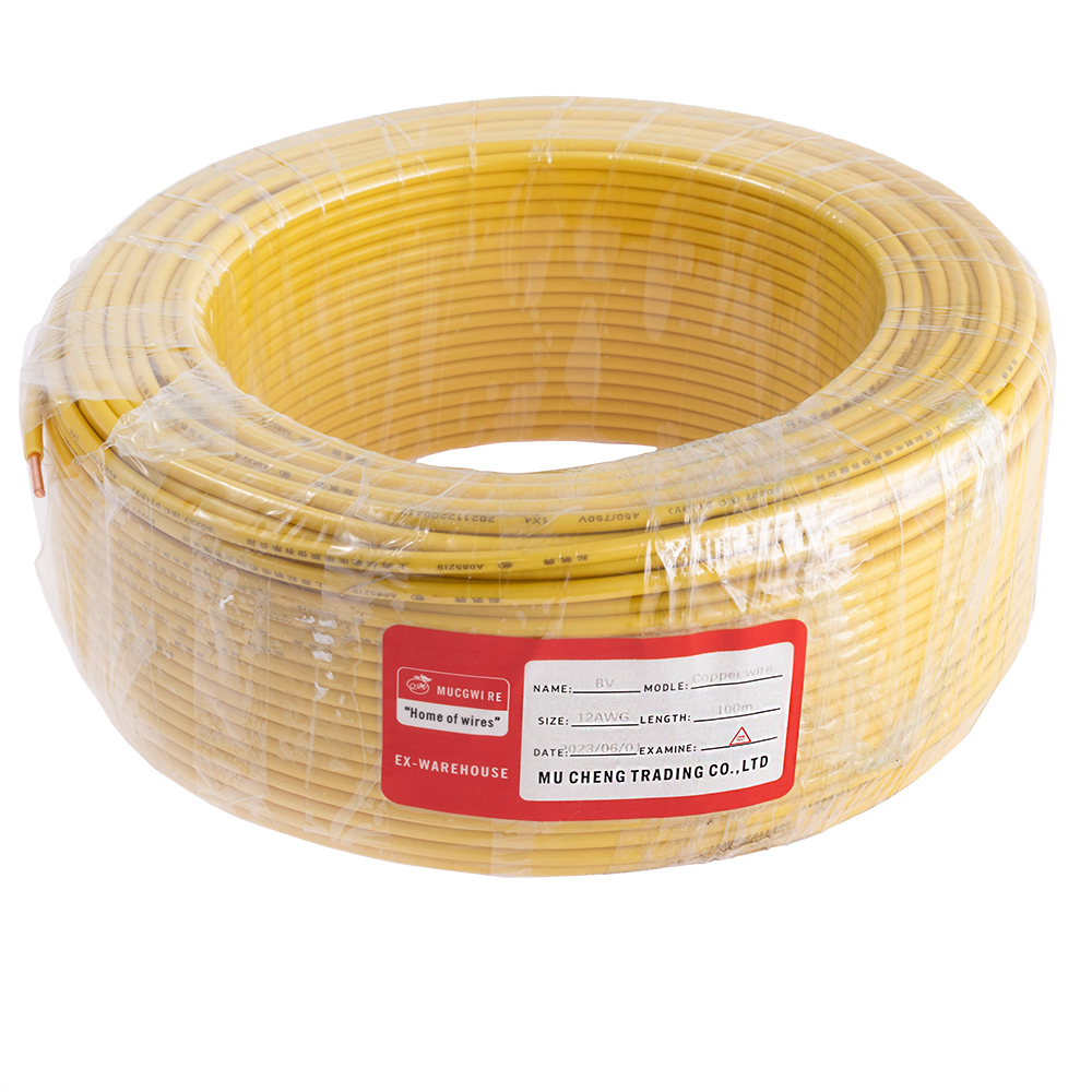 Провід одножильний 4.0mm² (12AWG/D2.25мм, мідь, PVC), жовтий