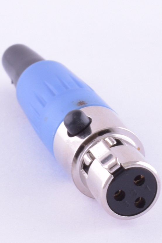 Штекер "мама" mini xlr 3P, на кабель, синій (GT3-1401-3P-BL)