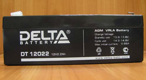 Акумулятор 12V 2,2Ah свинцево-кислотний AGM (DELTA DT 12022)
