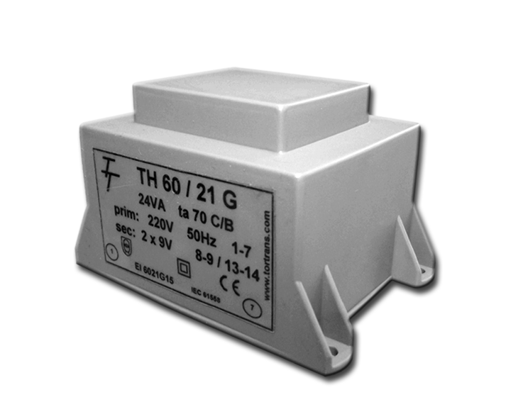 Трансформатор залитий 24VA, 2х24 V, TH60/21G 2*24V (код EI 6021G 20) Тортранс