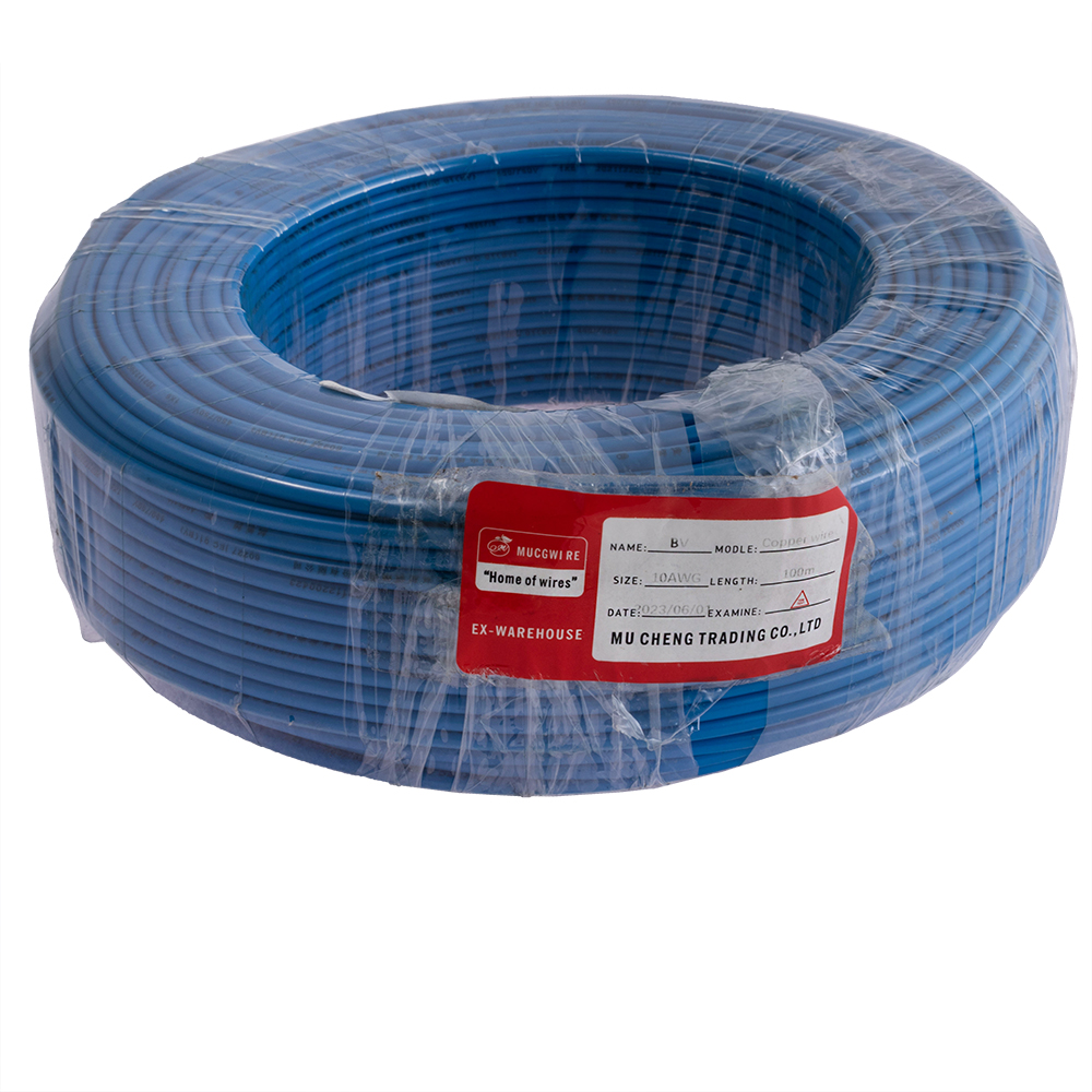 Провід одножильний 6.0mm² (10AWG/D2.76мм, мідь, PVC), синій