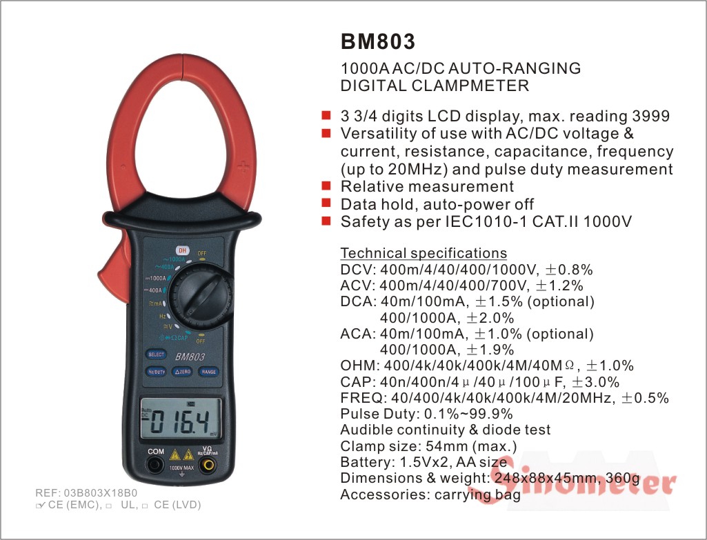 BM803 (DC / AC) (Струмовимірювальні кліщі)