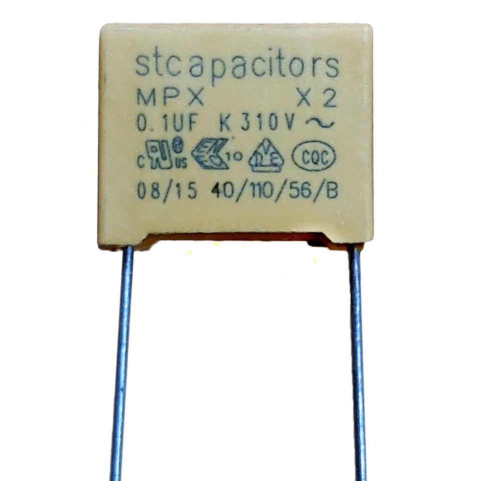 MPX 100nF 310V K (+/-10%), P = 15mm, 8,5x14,5x18mm (STX2104-31L15-Stcapasitor) (конденсатор плівковий)