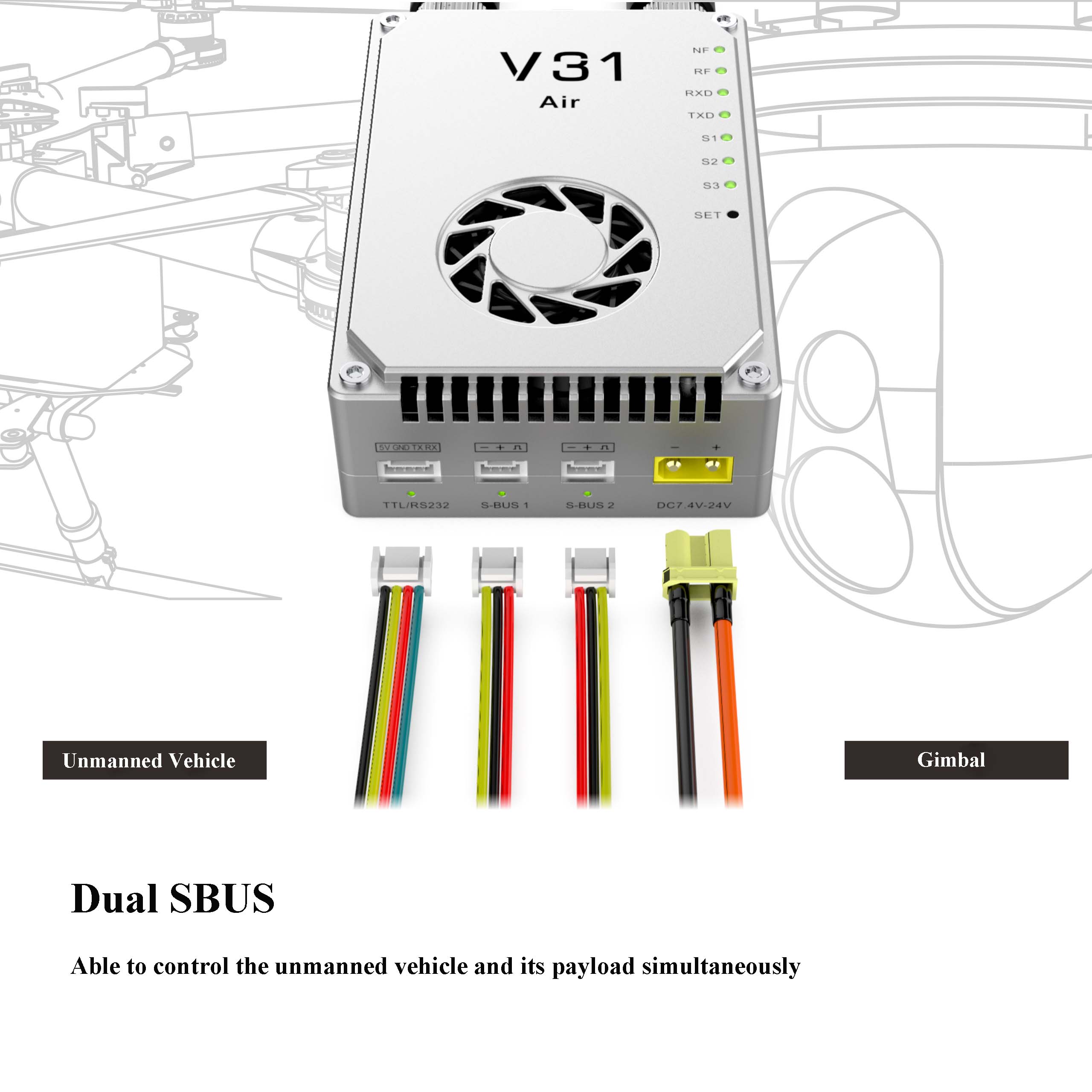 V31 Pro Набір для зв'язку V31 Pro : відео, телеметрія, управління - 50 км