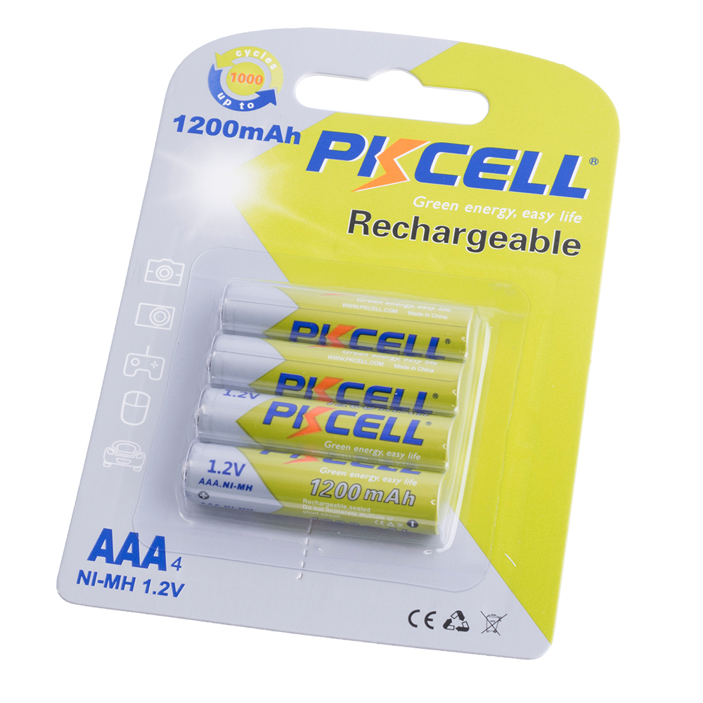Акумулятор "AAA" 1200 mAh 4шт - PKCELL (NIMH rechargeable battery  AAA (1.2V, 1200mAh)