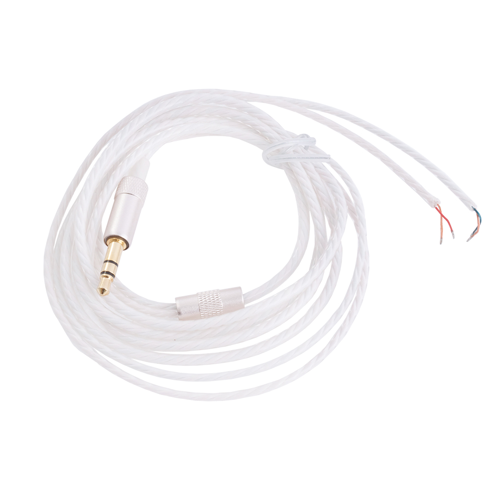 Аудіо (3.5мм/3 полюси) кабель (1.2м) для ремонту навушників, білий