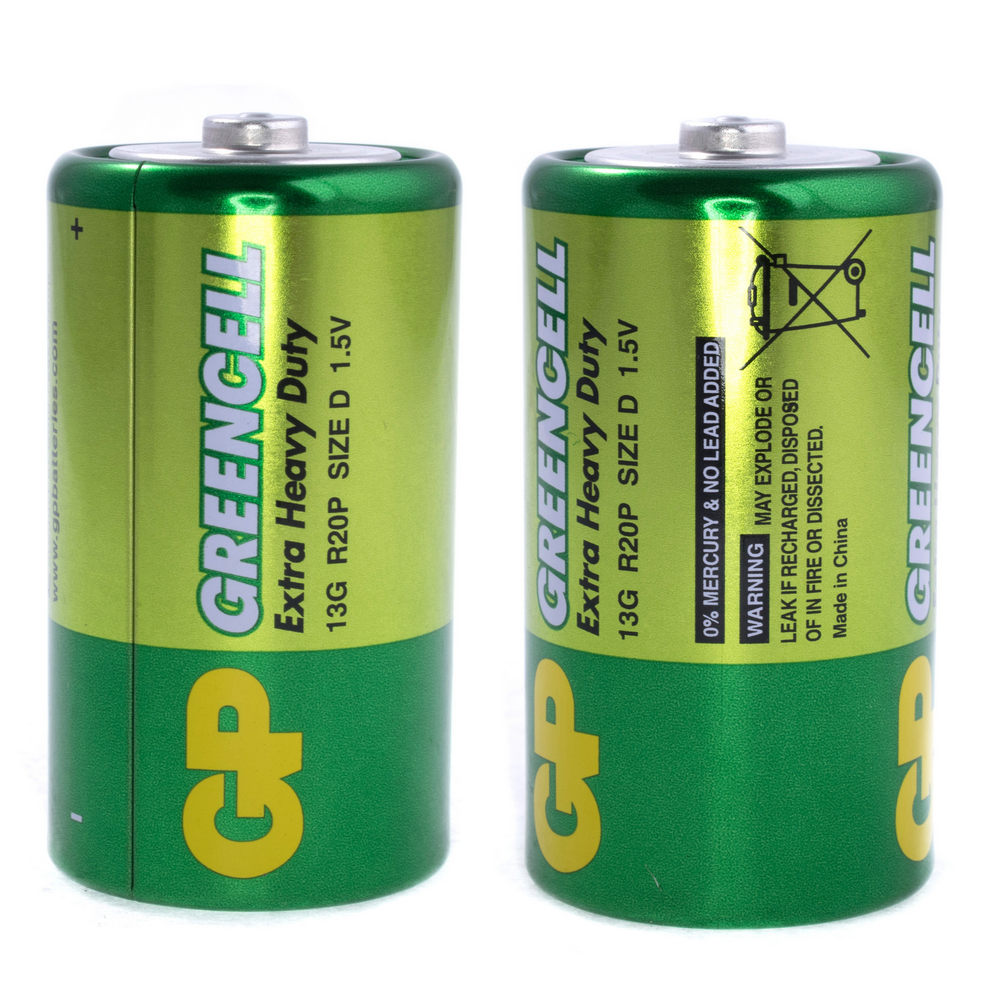 Батарейка D сольова 1,5V 1шт. GP Batteries R20, D, U2