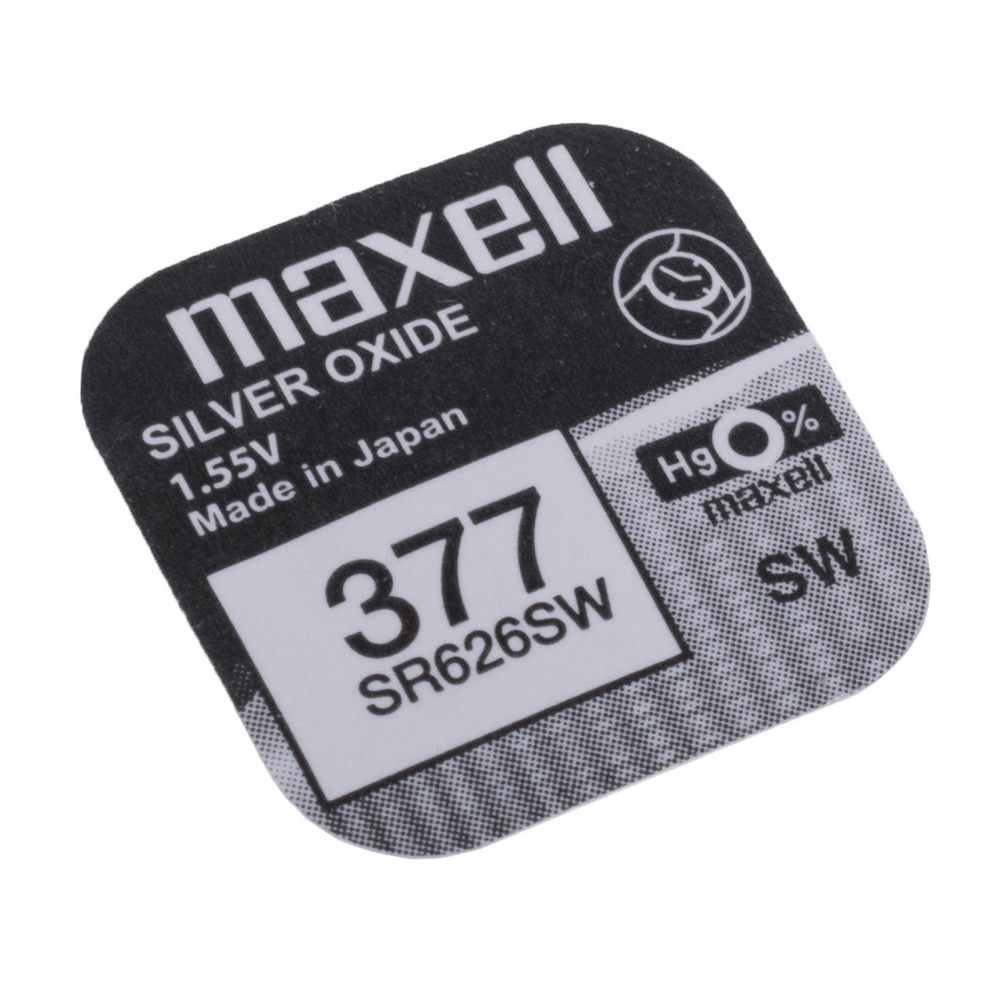 Батарейка SR66 оксид срібла 1,55V 1шт. Maxell 377 BAT-SR626SW/MX