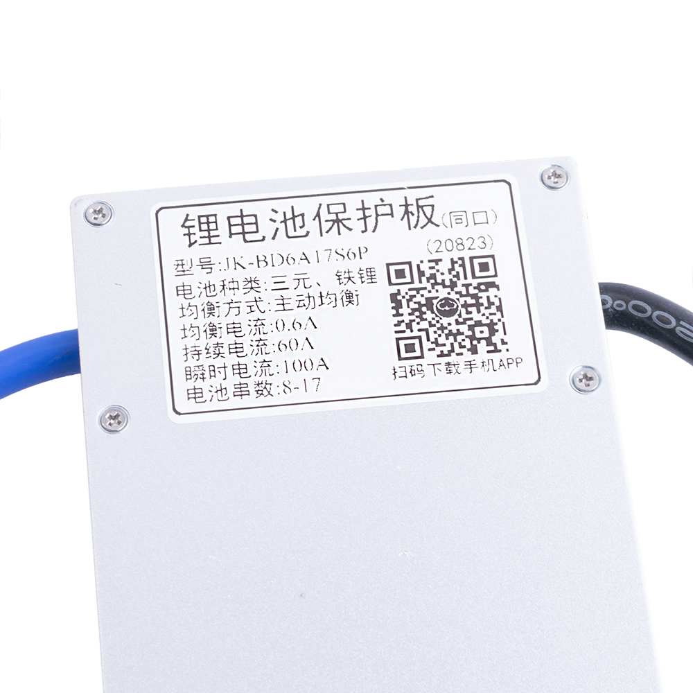 BMS JK-BD6A17S6P (Li-Ion/LiFePo4/LTO 8S-17S; Balancer 0.6A; Charge/Discharge: 60A; BT/RS485)