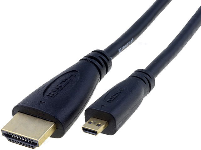 Кабель HDMI 1.4, вилка micro HDMI, вилка HDMI, 1м, чорний (CG588-010-PB)