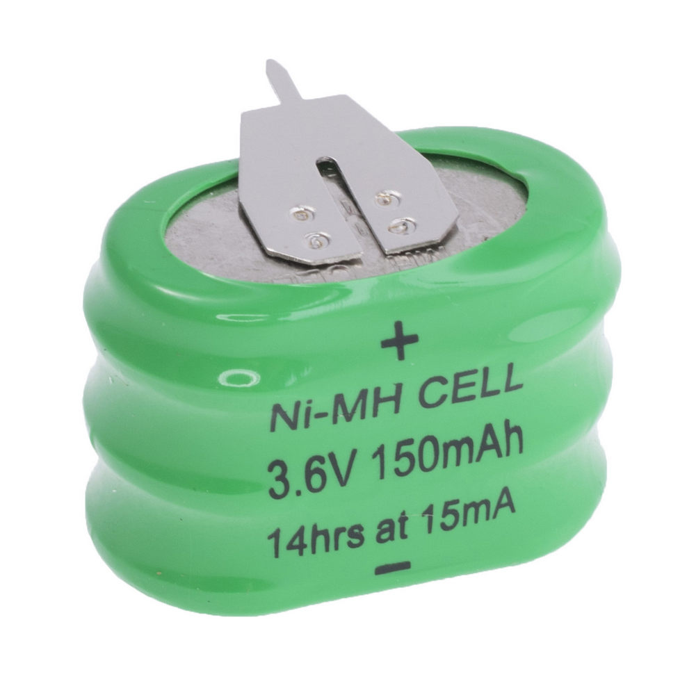 Coin NiMH battery 3.6v 150mAh ellipse 3S1P + Nickel (size: 26,5x15x18mm)