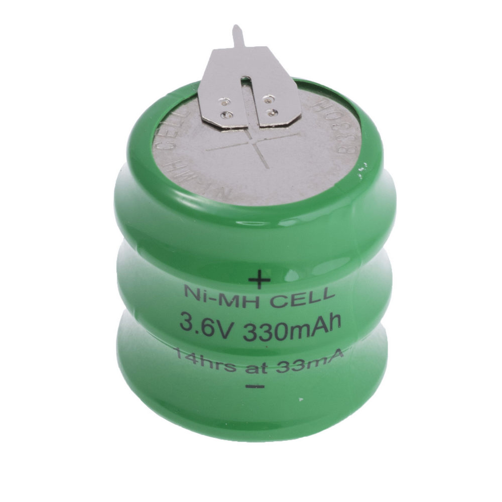 Coin NiMH battery 3.6v 330mAh coin 3S1P + Nickel (size: 25x26mm)