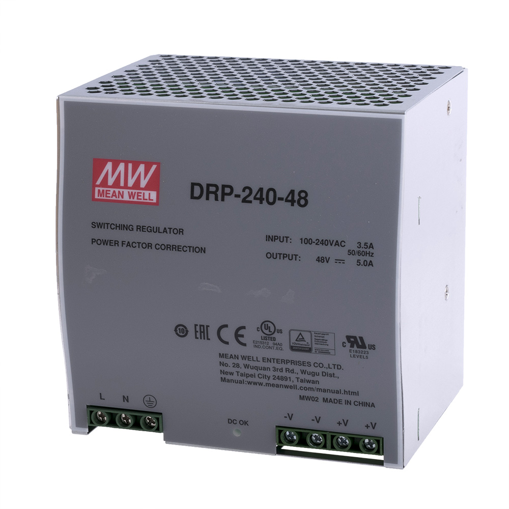 Блок живлення на DIN-рейку 240W 48V DRP-240-48
