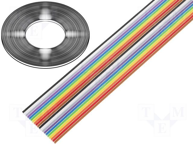 Шлейф FLCC-20/30 -BQ Cable (кабель стрічковий багатобарвний з кроком 1,27; 20 жил)