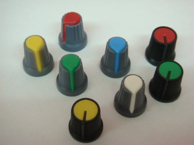Набір ручок для потенціометра (Білий, Червоний, Синій, Жовтий, Помаранчевий, Зелений)