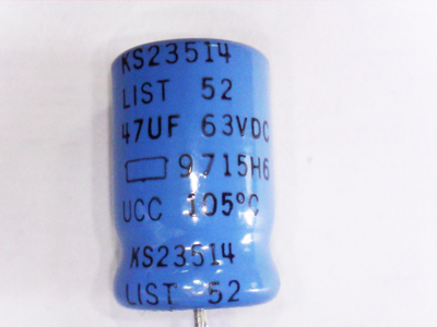 47uF 63V 10x15mm (KS23514) (електролітичний конденсатор)
