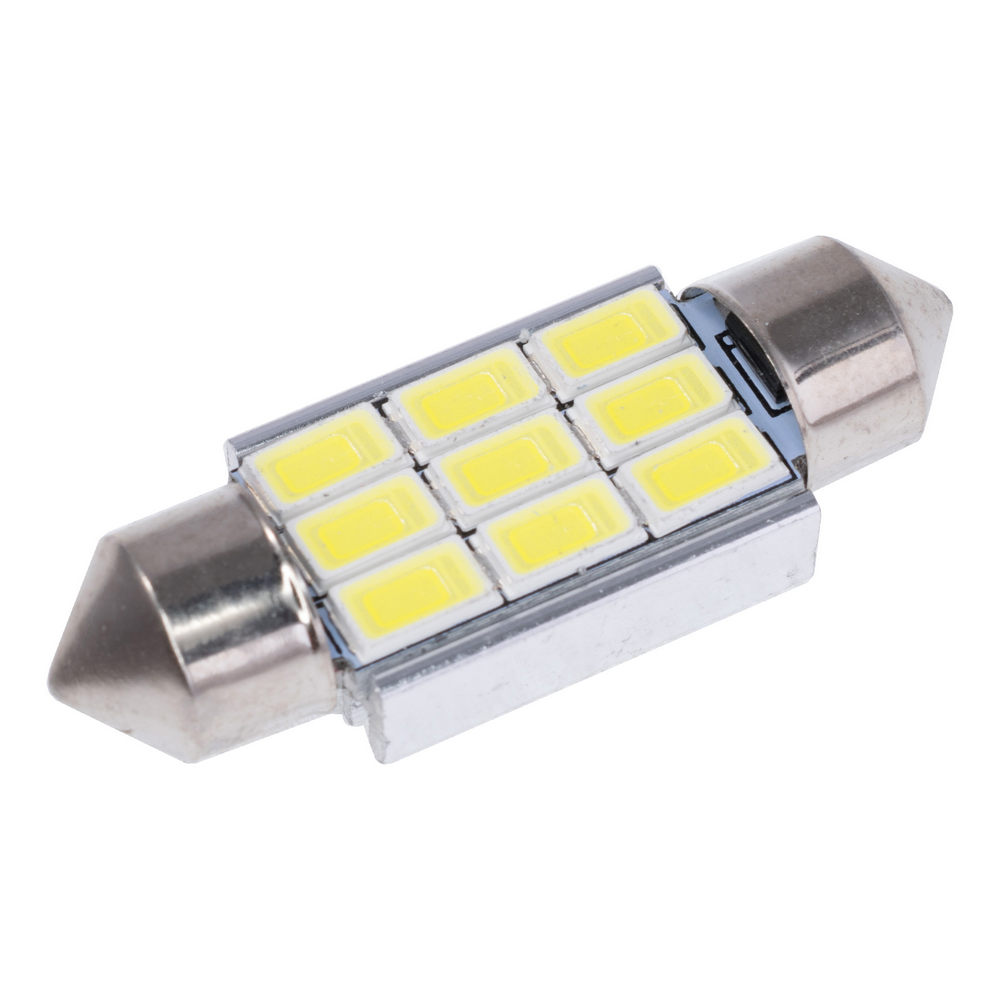 Лампа автомобільна LED-L2205 під цоколь SV8.5 C5W. FESTOON [white] 36mm BL2 - 9 світлодіодів