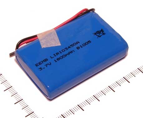 Li-Ion 1800mAh, 3,7V, 50x34x10mm EEMB літій-іонний акумулятор збірка LIR103450A-PCB-LD