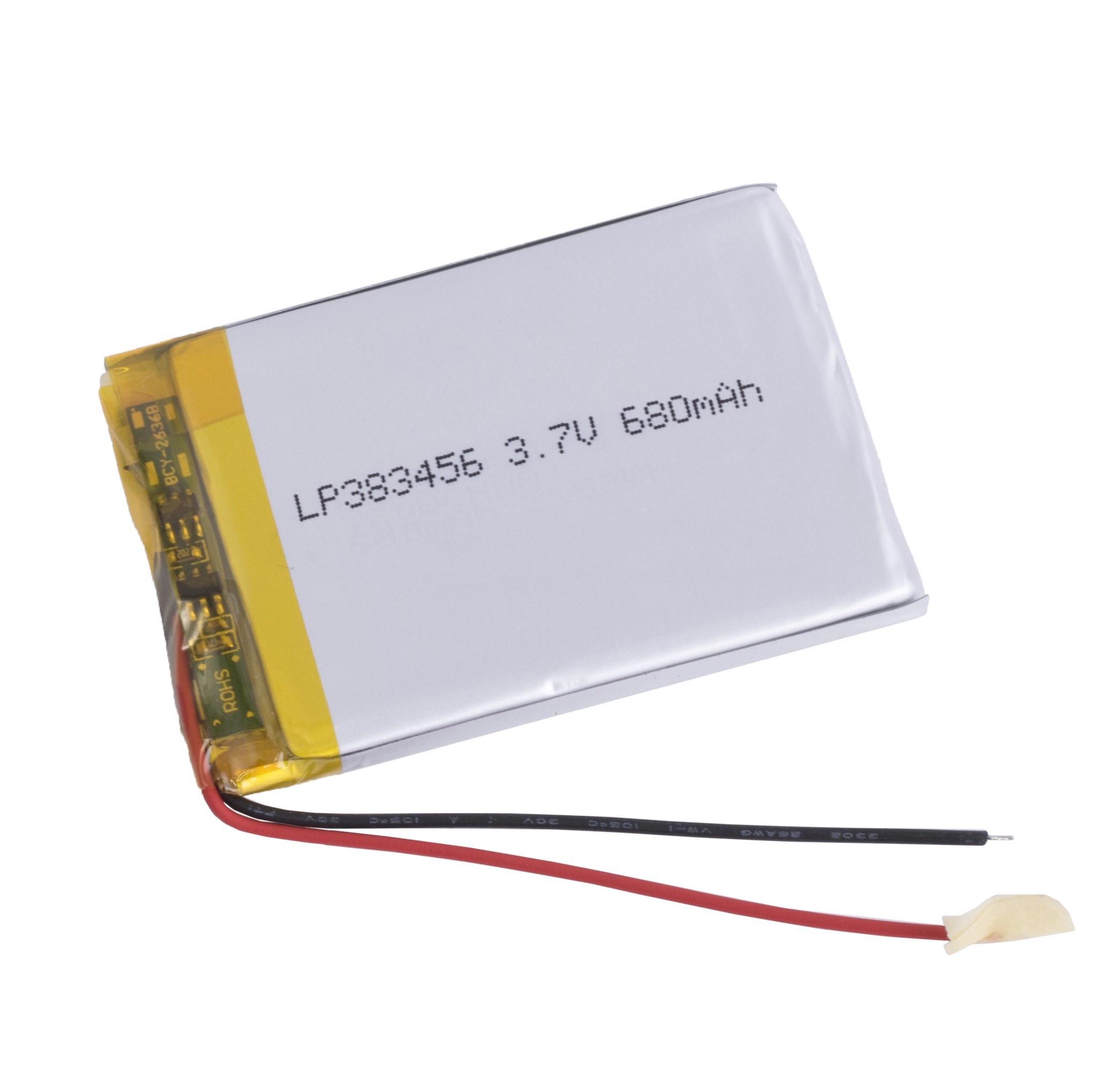 LiPo 680 mAh, 3,7V, 3,8x34x51мм LiPower акумулятор літій-полімерний LP383456