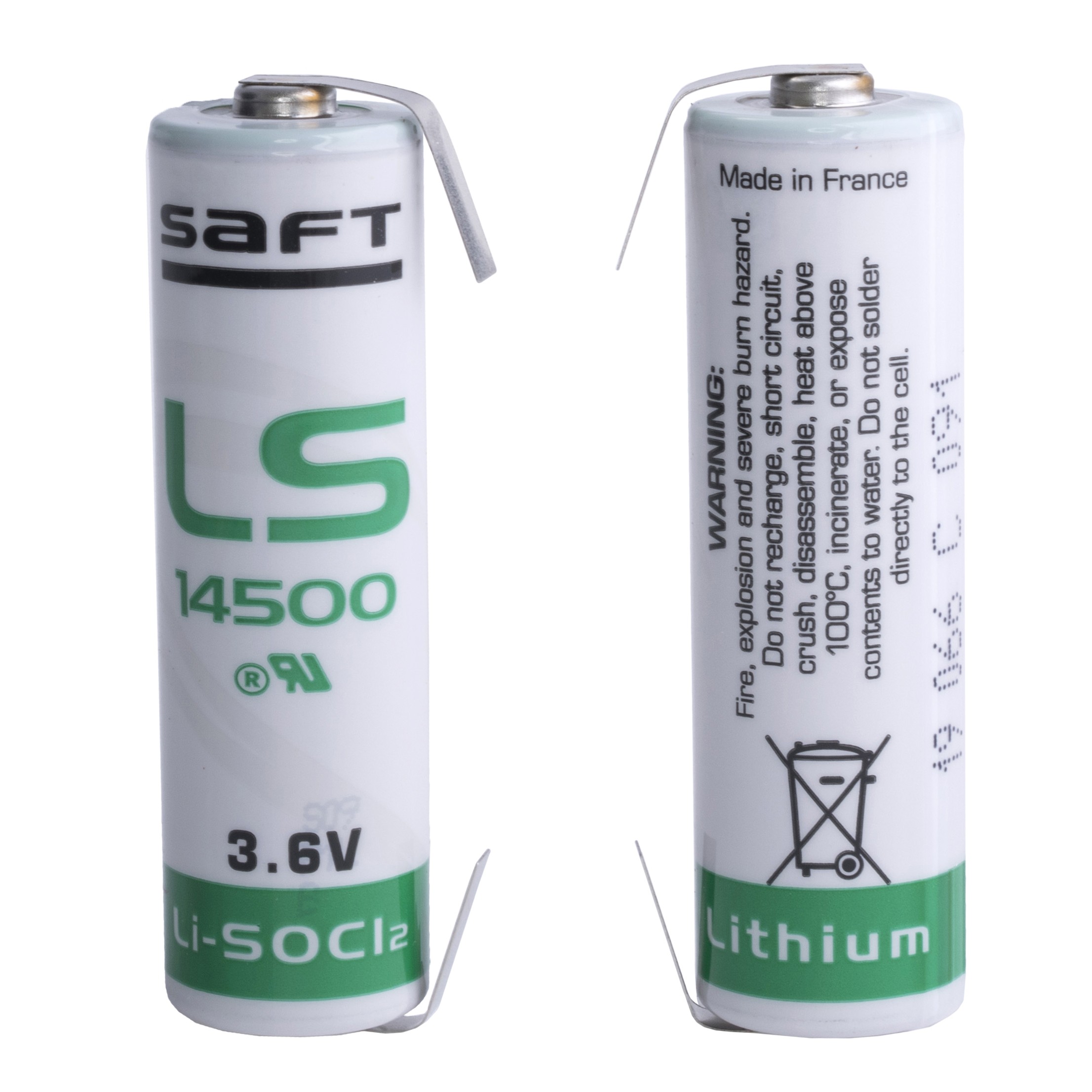 Батарейка AA літієва 3,6V 1шт. з контактами SAFT LS14500CNR|04230D-R