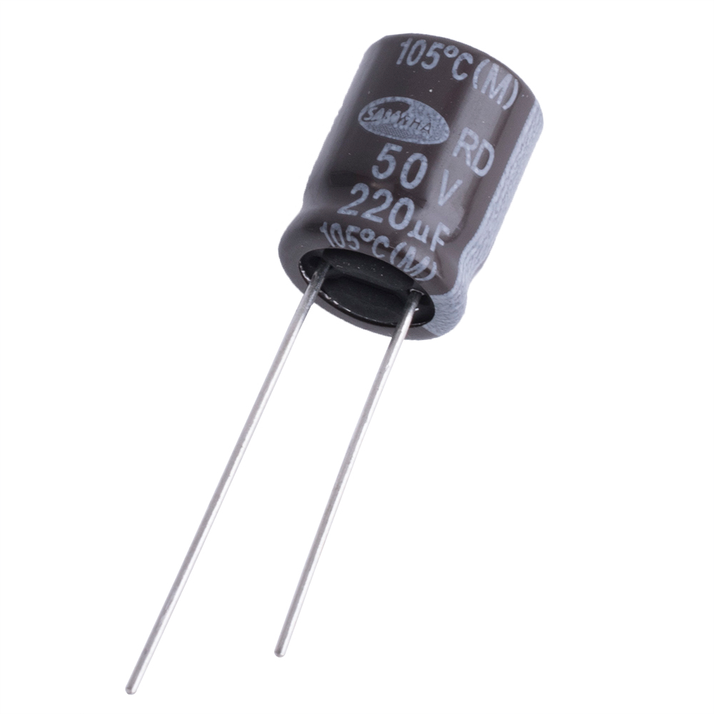 220uF 50V RD 10x12mm 105°C (RD1H227M1012MPA159-Samwha) (електролітичний конденсатор)