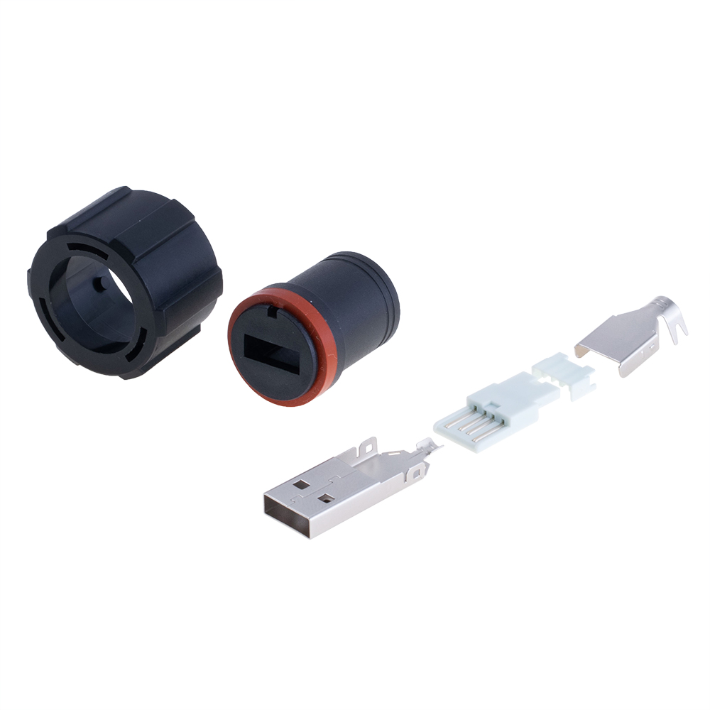USB-A "тато" на корпус 4 контакти. WP-UAC1L-A04S