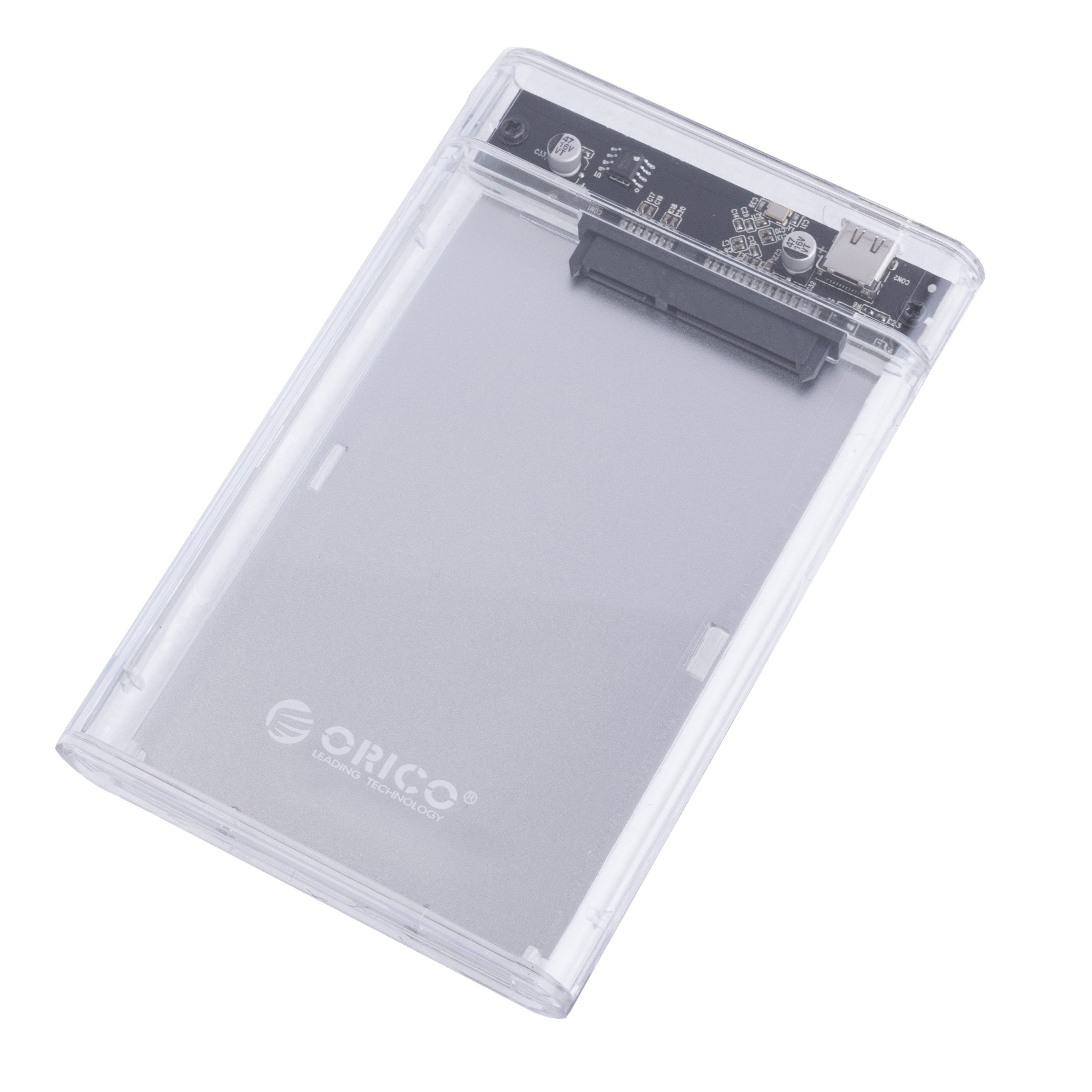 Зовнішній бокс USB-C для HDD / SSD 2,5 "SATA (Orico - 2179C3, прозорий)