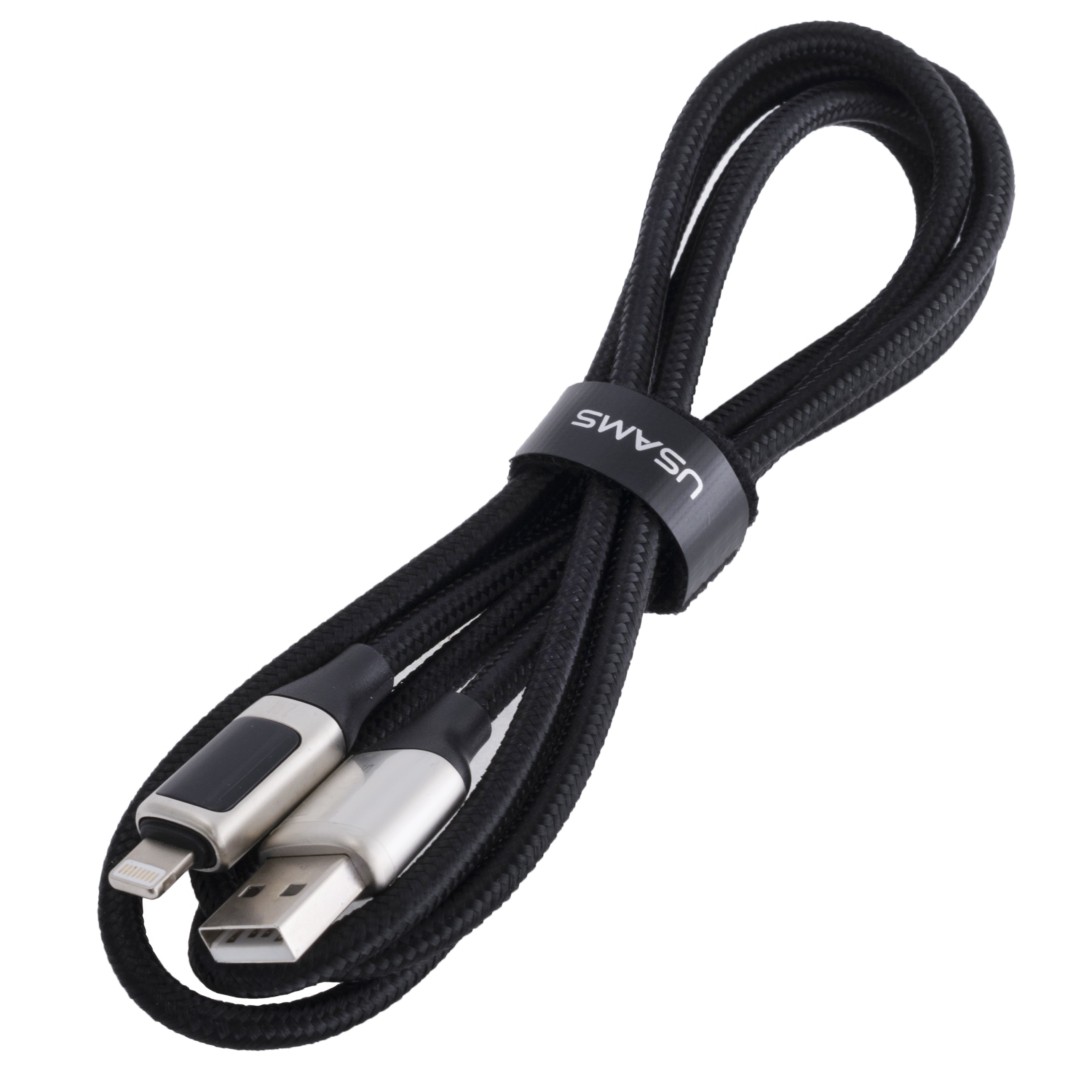 Кабель USB US-SJ543 U78 (USAMS) Lightning Digital Display Charging & Data Cable (USAMS) 1.2м білий