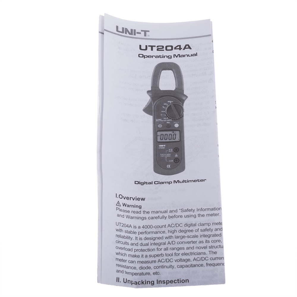 UT204A (UNI-T) 400-600A (Струмовимірювальні кліщі)