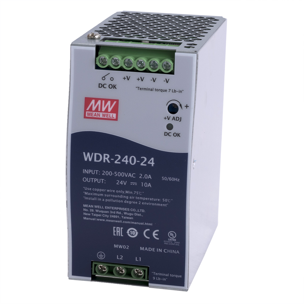 Блок живлення на DIN-рейку 240W 24V WDR-240-24
