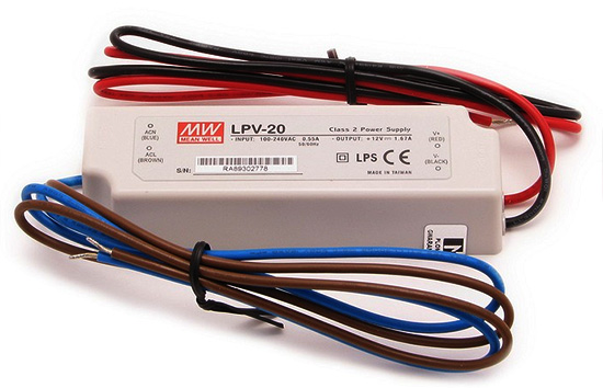Блок живлення для світлодіодів 3A, 5VDC, LPV-20-5