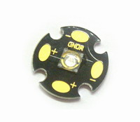 Светодиод кристалл 8мм на радиаторе желтый (590нм) 120° ((GNL-R20-300HPUY G-Nor)