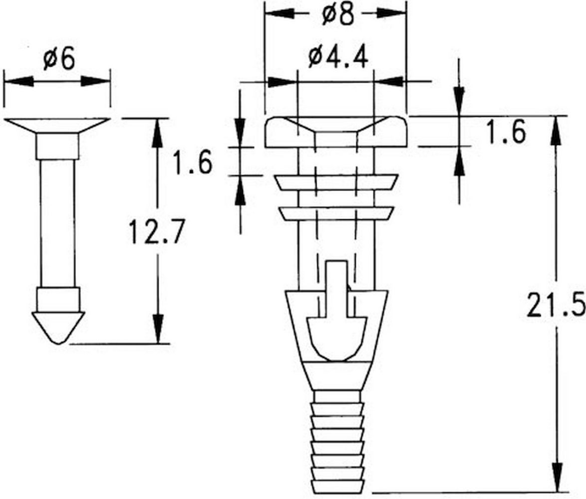 Крепление для вентиляторов и решеток,  клипса пластиковая FSP-2