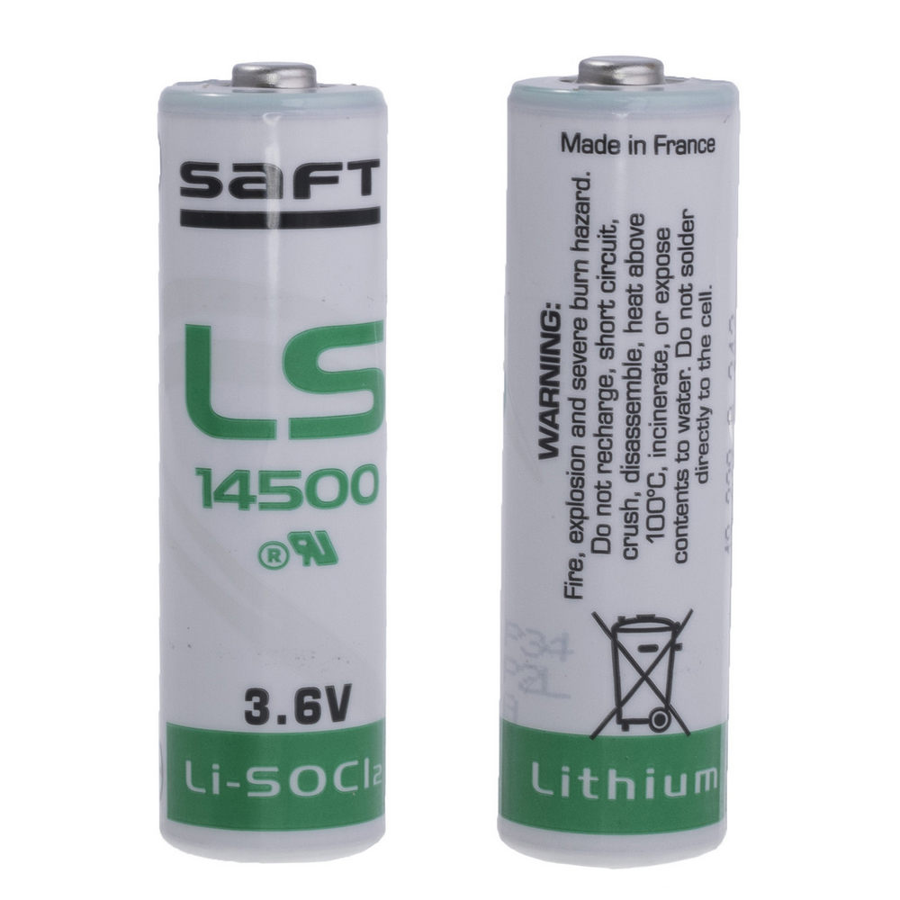 LS14500 -E- (SAFT) Li-SOCl2, 3.6В/2.6Ач, размер AA(Ø14.5x50мм)